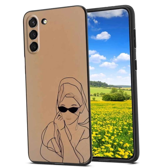 Compatible with Samsung Galaxy S21 FE Phone Case, Line-Art-Minimalist-Art-4 Case Silicone Protective for Teen Girl Boy Case for Samsung Galaxy S21 FE