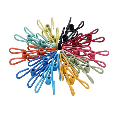 

NOGIS 30Pcs Multicolor Clothesline Clip Assorted Colors Utility Clips Chip Bag Clips Multipurpose Clothes Pins for Office Home Kitchen Laundry Hanging (Mixed Colors)