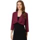thumbnail image 1 of Allegra K Top corto Bolero Elegante frente abierto drapeado con mangas 3/4 Encogimiento de hombros a la boda para mujeres borgo?a M, 1 of 6
