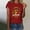 Wine, variant on Independence Day Women's Short Sleeve Tops Under $10 Free Shipping Graphics Summer Casual Loose 3XL Black Printed Round Neck Short Sleeve T-shirt Loose Top