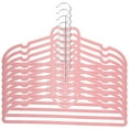 thumbnail image 1 of 10Pcs Pink Flocking Hangers For Space Saving Closet And Clothes Hanging, 1 of 8