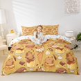 thumbnail image 2 of Erosebridal Cartoon Capybara Duvet Cover Set for Kids, Ice Cream Donut Bedding Full, 3pcs, No Comforter, 2 of 5