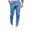 Blue, variant on Solid Color Men Casual Pencil Pants Long Trousers