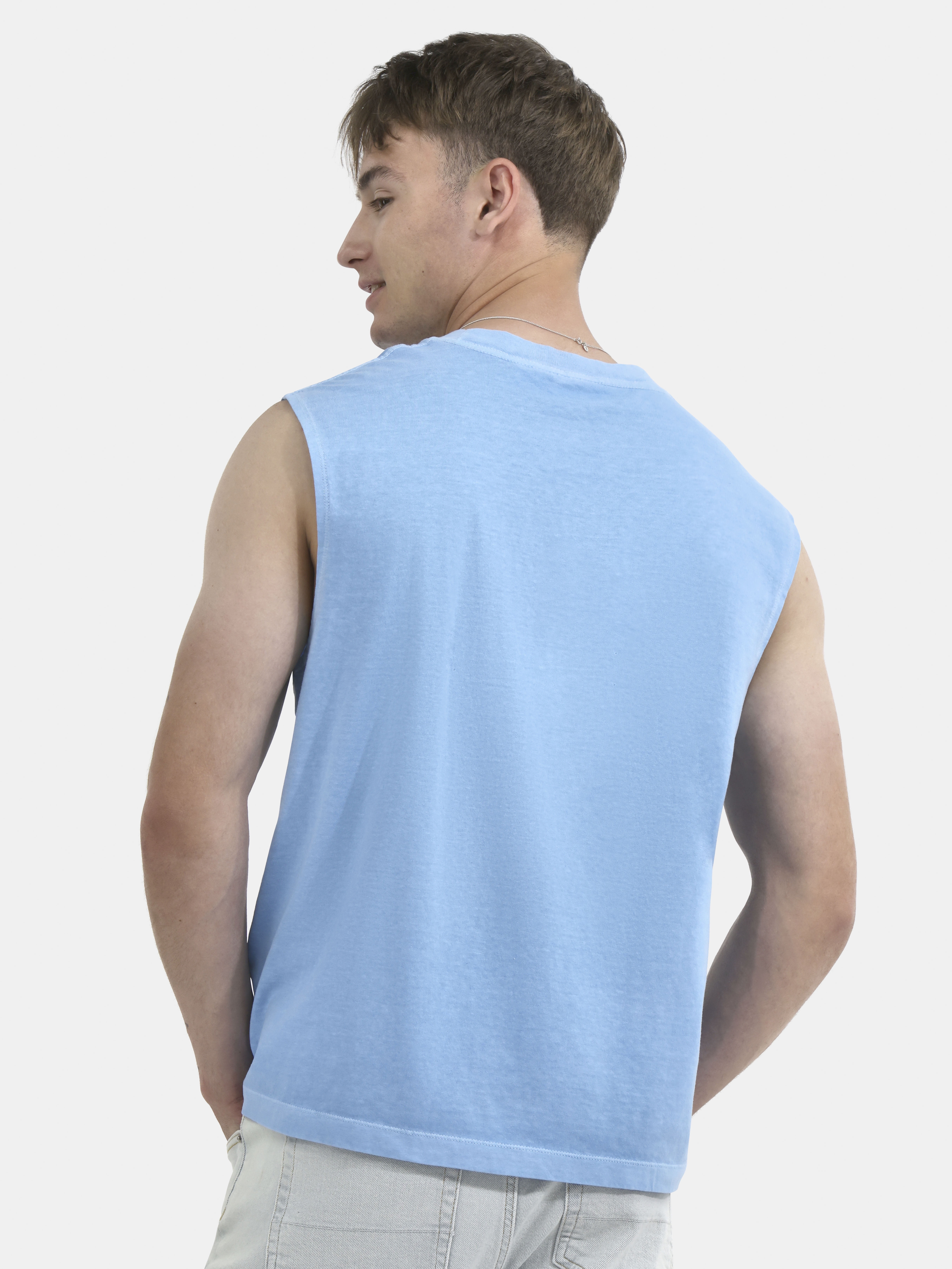 No Boundaries Men's & Big Men's Oversized Sleeveless Cotton Muscle Tee, Sizes XS-5XL