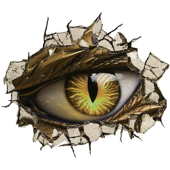 3D Dragon Eye Wall Sticker 3D Breaking Wall Wall Decal Funny Dragon Wall Decor Nursery Wall Sticker Vinyl Peel and Stick for Bathroom Restroom Playroom Wall Decoration DIY Making