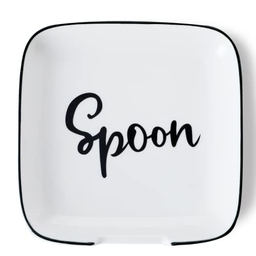 Ceramic Spoon Rest for Stove Top 4.75 Inches Large Spoon Holder for