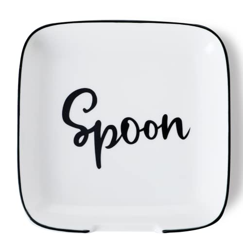 Ceramic Spoon Rest for Stove Top 4.75 Inches Large Spoon Holder for