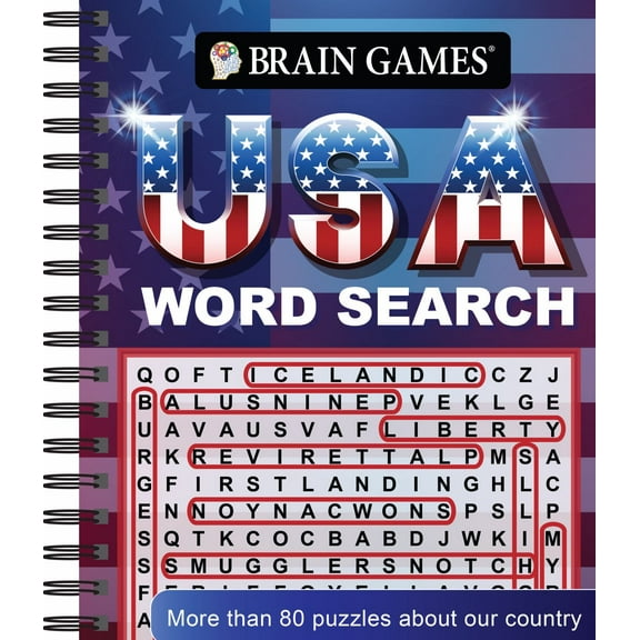 PIL EDITED: Brain Games - USA Word Search (#6): More Than 80 Puzzles about Our Country (Spiral-Bound)
