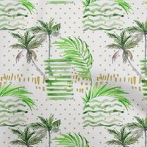 oneOone Cotton Poplin Light Green Fabric Tropical Sewing Fabric By The Yard Printed Diy Clothing Sewing Supplies 42 Inch Wide