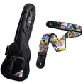 thumbnail image 1 of PAQUETE Estuche para guitarra clásica, Funda para guitarra, Gig bag , guitar case para trasporte y protección, color negro bordes grises + Tahali strap correa guitarra Kidam NUEVA YORK, 1 of 5