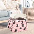 thumbnail image 5 of Large Lidded Bin Foldable Storage Baskets Boxes Cubes Lids with 2 Handles for Home Bedroom Office Black Cat Wearing A Witch Hat 16.5"x12.6"x11.8", 5 of 7