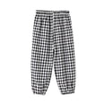 thumbnail image 2 of Dwellite Girls Pants Summer Casual Elastic High Waist Plaid Trousers with Pockets 1-10 Years Black 100, 2 of 3