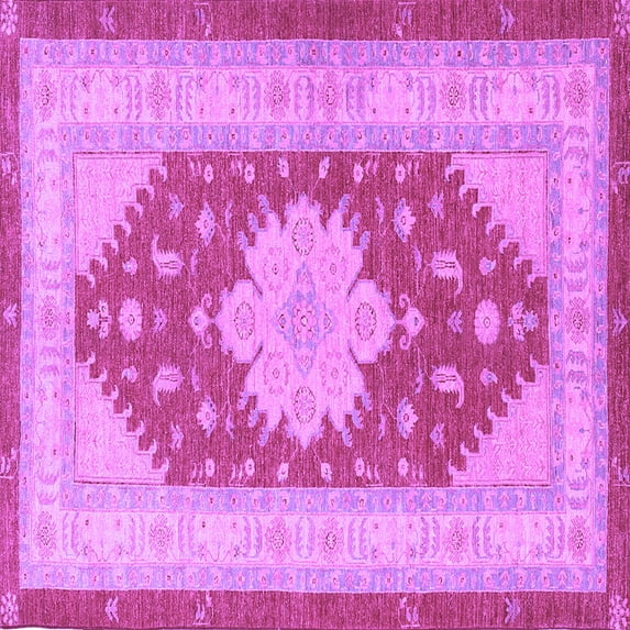 Ahgly Company Indoor Square Persian Purple Traditional Area Rugs, 7' Square