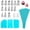 21Blue, variant on Piping Bags and Tips Set Cake DIY Decorating Kit with Stainless Steel Nozzle Reusable Silicone Pastry Cake Decorating Tools