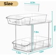 thumbnail image 2 of Organizador extraíble de 2 niveles para baño, cocina, almacenamiento debajo del fregadero con divisores, para gabinetes, organización de armarios, almacenamiento transparente, 2 of 4