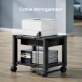 thumbnail image 3 of HUANUO Printer Stand with Cable Management and Storage Drawer, Printer Table with Locking Wheels, 14.1-inch Maximum Height Printer Cart for Under Des, 3 of 8