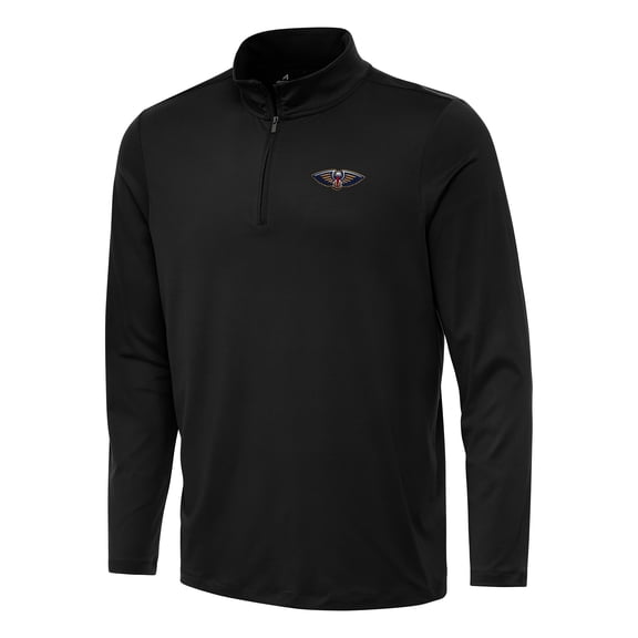 Men's Antigua Black New Orleans Pelicans Reprocess Quarter-Zip Top