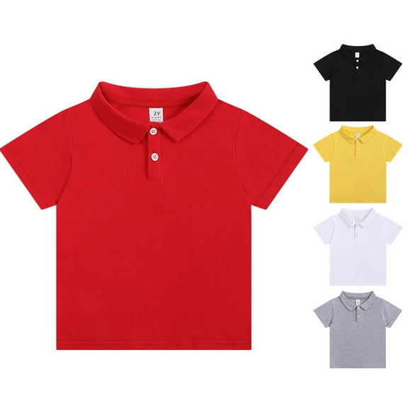 Ashirexll Girls Shirts, Shirts for Girls, Children's Summer Stretch Cotton Solid Color Short Sleeve T-shirt