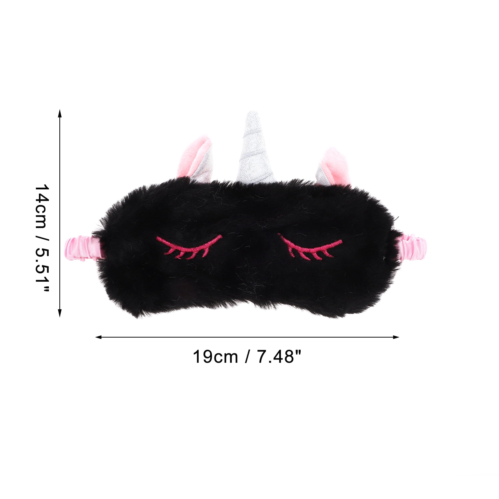Unique Bargains Soft Cartoon Sleep Mask Eye Shade Cover for Rest Black