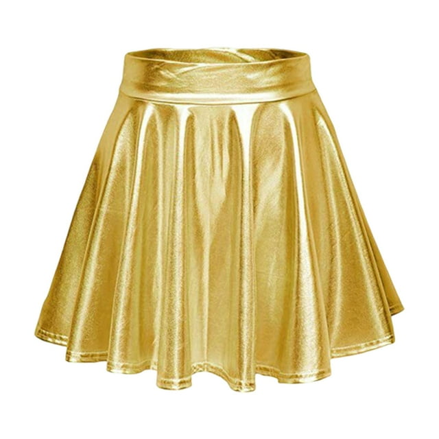 plisada de moda, accesorios de ropa, plisado ligero y versátil para mujer Áurea Media Yuyangstore Falda plisada metalizada