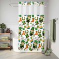 thumbnail image 6 of No Hook Shower Curtain, Saint Patrick's Day Shower Curtains for Bathroom with See Through Top Window, Gnomes Hats Boots Clovers Leaves Waterproof & Washable Bath Curtain Stand Up Stall 36"x72", 6 of 9