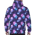 thumbnail image 7 of Naloa Skull starry sky flower leaf Men's Casual Hooded Collar Drawstring Hoodies Pullover Sweatshirts Casual Long Sleeve Shirts-4X-Large, 7 of 7