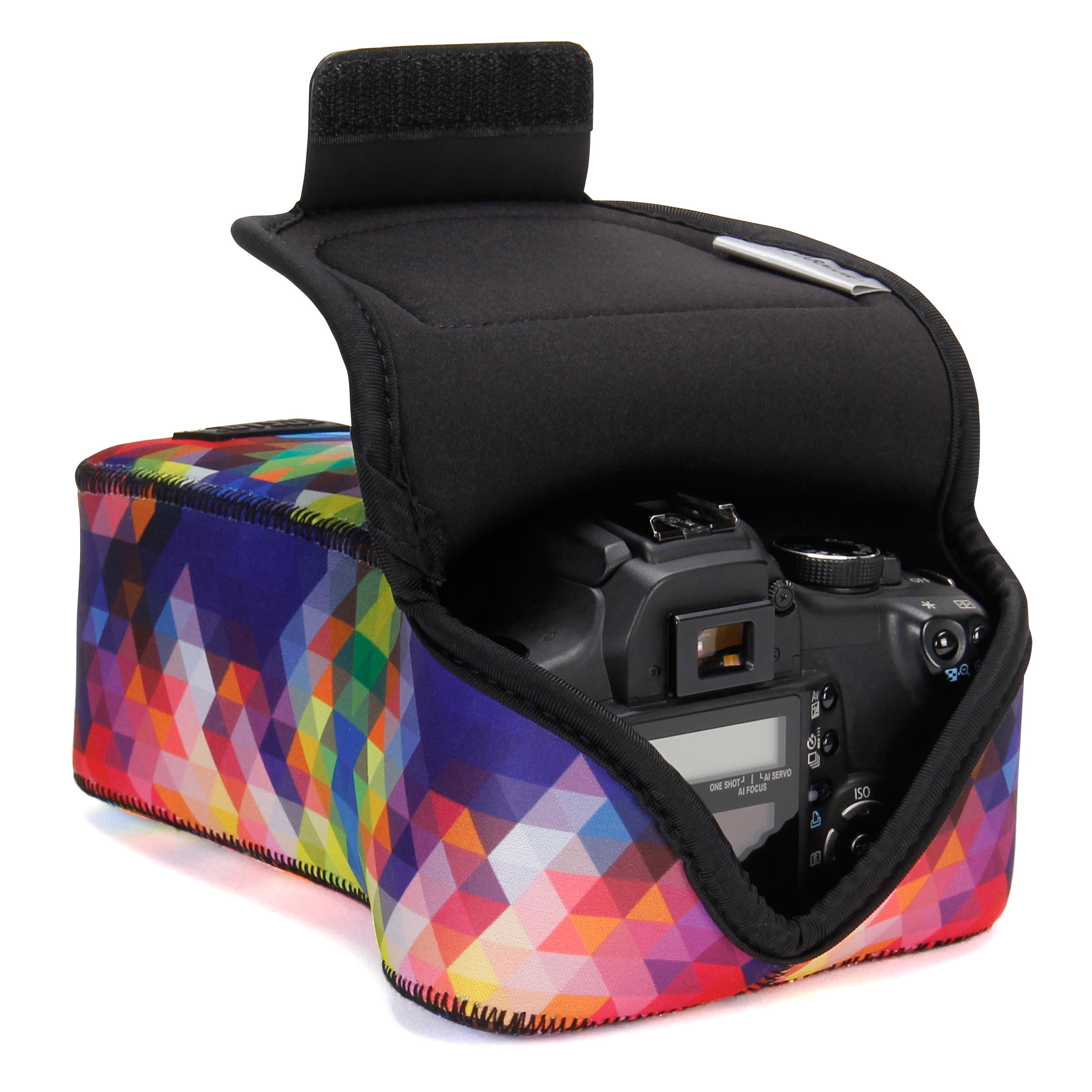 Floral Compatible with Nikon D3400 with Neoprene Protection Pentax K-70 and Many More USA GEAR DSLR Camera Sleeve Case Canon EOS Rebel SL2 Holster Belt Loop and Accessory Storage 