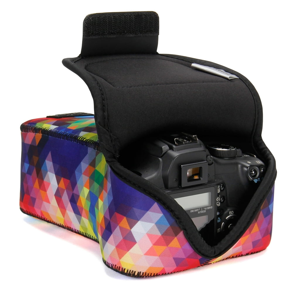 USA GEAR DSLR Camera Case SLR Camera Sleeve for Zoom Lens (Geometric
