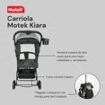 thumbnail image 4 of Carriola Bebé Motek Kiara Plegable Ligera Compacta Viaje Gris, 4 of 6