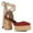 Red, variant on YDN Women Platform Espadrilles Block Mid Heels Closed Pointed Toe Ankle Wrap Sandals Comfortable Dressy Daily Pumps Size 7 Green