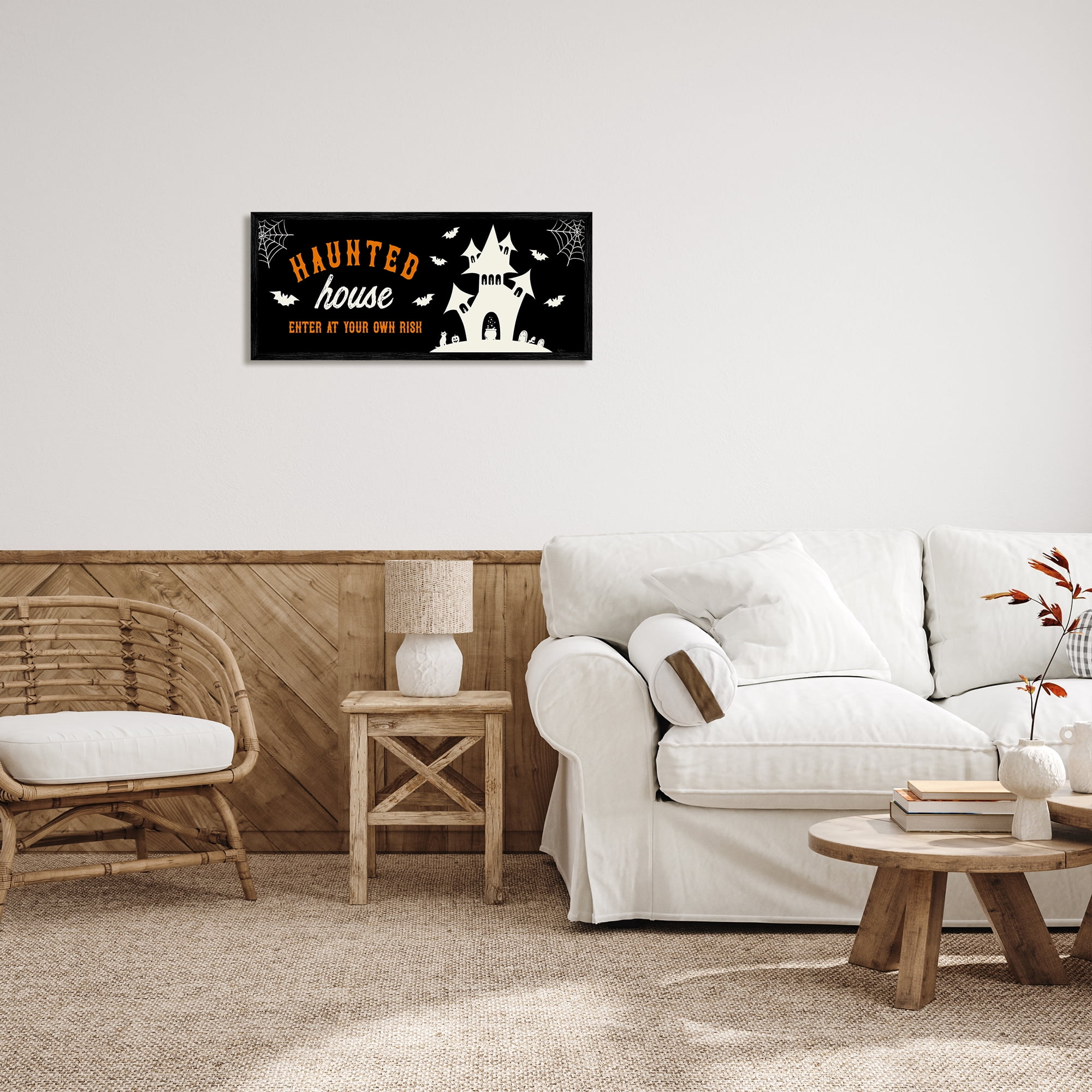 Stupell Indtries Haunted Hoe Enter at Own Risk Spooky Halloween,30 x 13,Design by Natalie Carpentieri