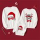 thumbnail image 3 of Sudadera con textura de manga larga a juego para toda la familia con estampado gráfico navideño en color blanco, 3 of 5