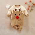 thumbnail image 2 of Christmas Bodysuit Holiday Party Outfit Soft Hooded Romper Jumpsuit For Baby Boys Toddler Winter Playwear, 2 of 4