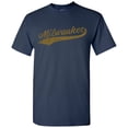 thumbnail image 2 of Milwaukee City Baseball Script Basic Cotton T-Shirt - Large - Navy, 2 of 6