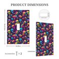 thumbnail image 3 of KLL rainbow color mushroom Skull Pattern Electrical Outlet Covers, 3" x 5" 1 Pack Electric Receptacle Plug Covers for Decorator Receptacle Outlet & Switch-Style T, 3 of 6