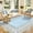 Light Blue, variant on ZACOO 9'x12' Vintage Floral Bordered Area Rug, Thin Washable Anti-Slip Floor Geometric Rug for Living Dining Room Home Decoration, Reddish Brown