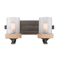 thumbnail image 2 of Golden Lighting 1048-BA2 GMT-CS 2 Light Bath Vanity, Gunmetal Bronze & Clear Sandblasted, 2 of 4