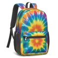 thumbnail image 2 of Red and Yellow Tie Dye Pattern 17" School Backpacks for Teens,Waterproof Oxford Fabric,S-Shape Padded Straps for School,Travel,Hiking,Camping, 2 of 6