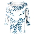 thumbnail image 5 of CHUANK Blouses pour Femmes Grande Taille Mode pour Femmes T-shirt Imprimé Ample Mi-Long Manches 3/4 Col Rond Hauts Décontractés, 5 of 5