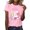 Pink, variant on Easter Womens Workout Tops Cute Bunny Graphic Print Short Sleeve Crew Neck Y2K Tops,Pink,XL