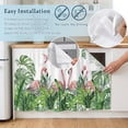 thumbnail image 5 of Pink Flamingos Cabinet Curtains for Kitchen 35"W x 35"L, Green Jungle Tropical Palm Leaves Botanical Laundry Sink Cabinets Magic Tape Short Curtain Privacy Panel for Bathroom Vanity Cabinets, 5 of 9