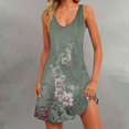thumbnail image 2 of Tank Tops For Women Summer Dresses Beach Casual Sleeveless Floral Print Boho Tank Dress V Neck Loose With Pockets Camisole Tops For Women, 2 of 4