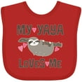 thumbnail image 3 of Inktastic My Yaya Loves Me Sloth Girls Baby Bib, 3 of 4