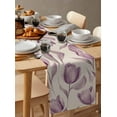 thumbnail image 3 of Table Runner Dresser Scarf 13 x 36 Inch Spring Flowers Purple Tulip Flower Floral Retro Linen Table Runners Non-Slip Heat Kitchen Dining Table Decor for Indoor Outdoor Home Party Decoration, 3 of 7