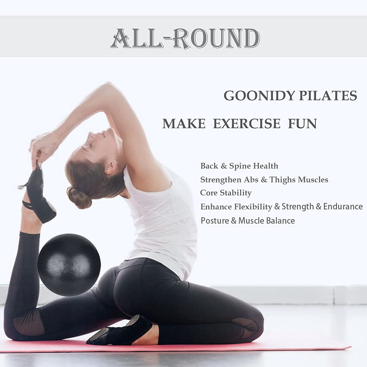 Small Pilates Ball for Therapy Mini Workout Core 9 Inch Small Exercise Mini Bender Pilates, Yoga, Workout, Bender, Core Training and Physical Therapy, Improves Balance