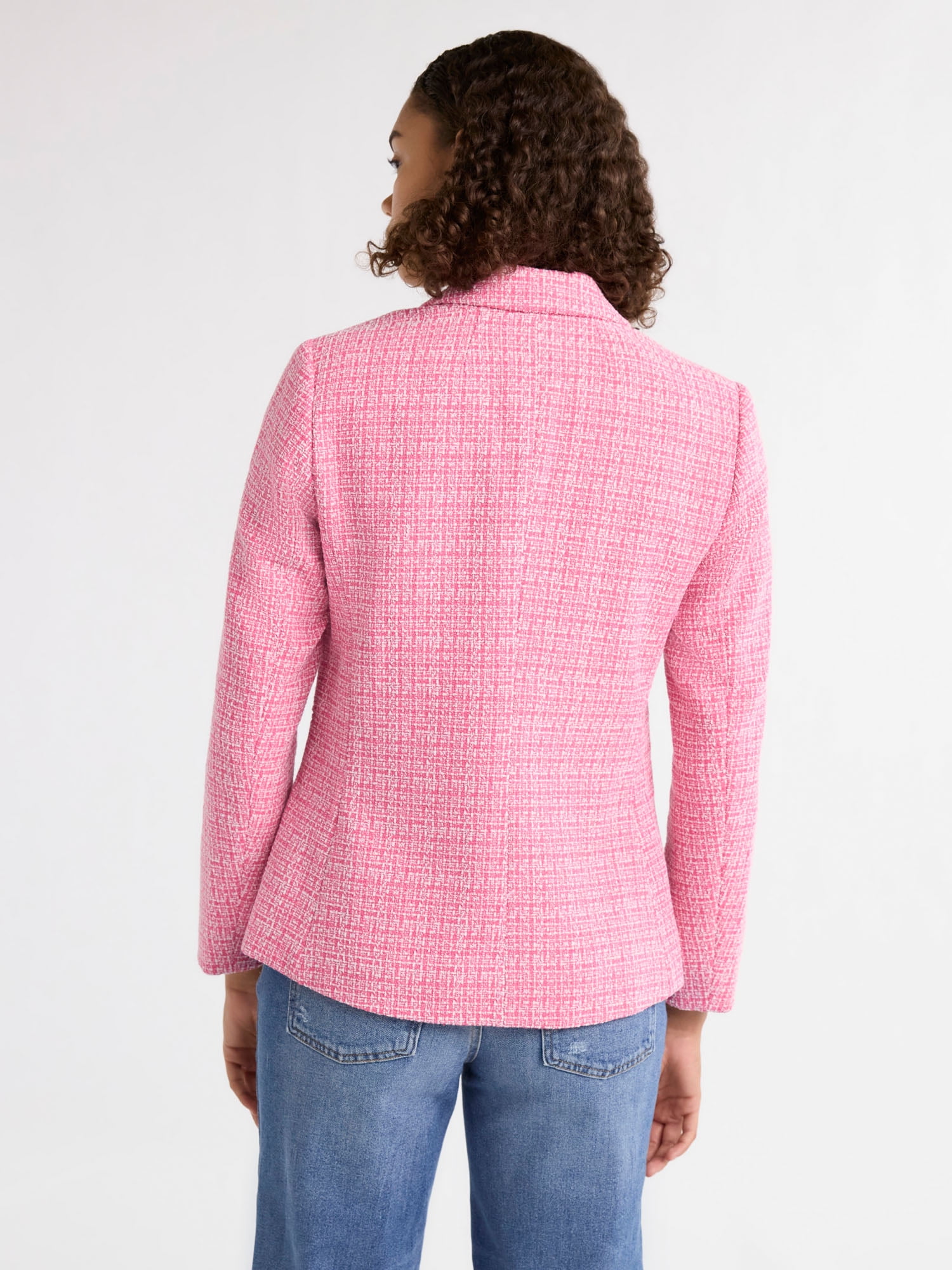 Free Assembly Women's Single Breasted Tweed Blazer, Sizes XS