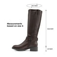 thumbnail image 3 of DREAM PAIRS Women's Knee High Riding Boots Comfortable Low Chunky Heel Boots  Side Zipper Round Toe Casual Classic Ranching Boots, 3 of 7