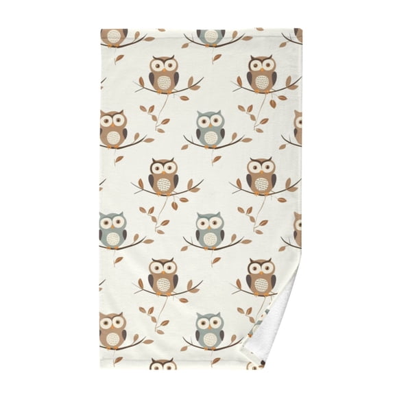 Cute Owls Cotton Face Towels Absorbent Hand Towel Soft Bathroom Towel for Kitchen Hotel Decoration