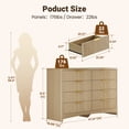 thumbnail image 2 of CHITOOMA Modern 8 Drawer Dresser for Bedroom, Extra Large Fluted Wood Chest with Gold Handles, Wide Storage Organizer Cabinet, Natural, 2 of 8