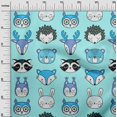 thumbnail image 3 of oneOone Rayon Aquamarine Fabric Cute Animal Face Pattern Fabric For Sewing Printed Craft Fabric By The Yard 56 Inch Wide, 3 of 5